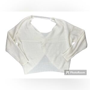 Knitted white sweater with cut out back size xl